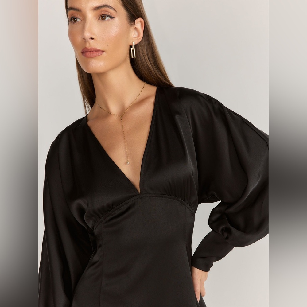 Lena Black Long Sleeve Dress - Picture 3 of 14